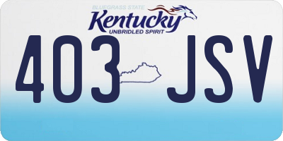 KY license plate 403JSV