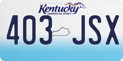 KY license plate 403JSX