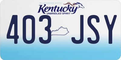 KY license plate 403JSY