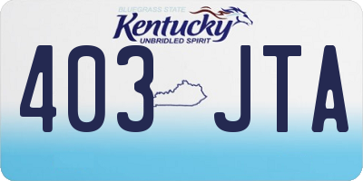 KY license plate 403JTA
