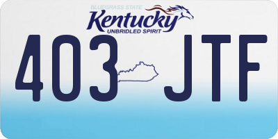 KY license plate 403JTF