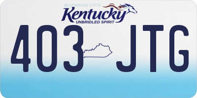 KY license plate 403JTG