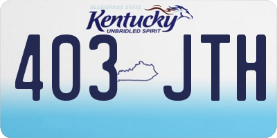 KY license plate 403JTH