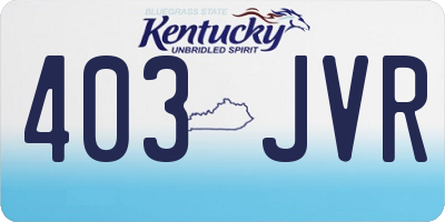 KY license plate 403JVR
