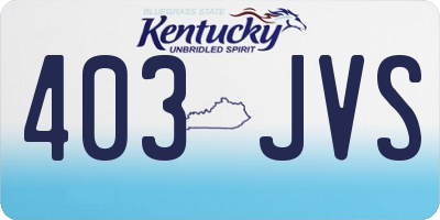 KY license plate 403JVS
