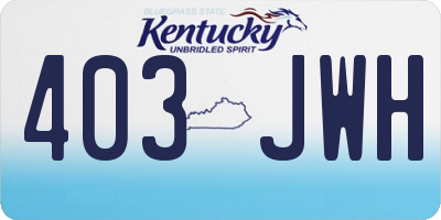 KY license plate 403JWH