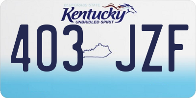 KY license plate 403JZF