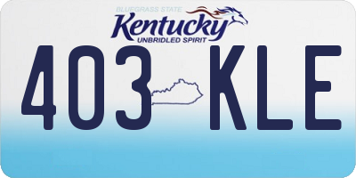 KY license plate 403KLE