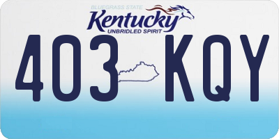 KY license plate 403KQY