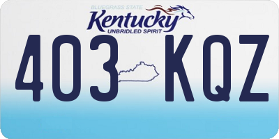 KY license plate 403KQZ