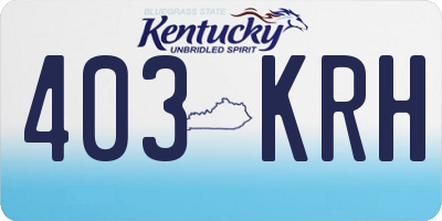 KY license plate 403KRH