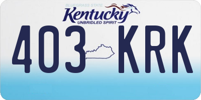 KY license plate 403KRK