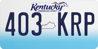 KY license plate 403KRP