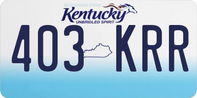 KY license plate 403KRR