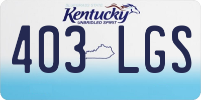 KY license plate 403LGS