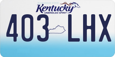 KY license plate 403LHX