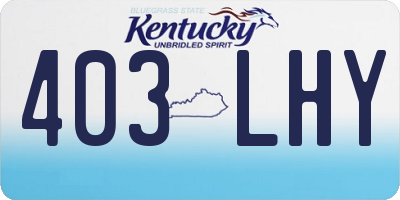KY license plate 403LHY