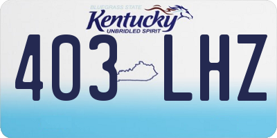 KY license plate 403LHZ