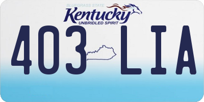 KY license plate 403LIA