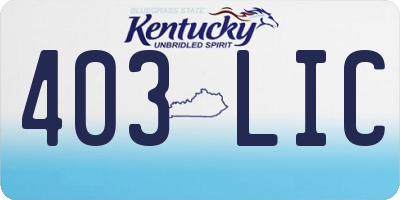 KY license plate 403LIC