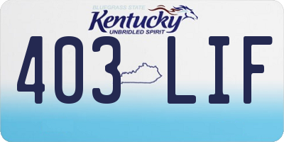 KY license plate 403LIF