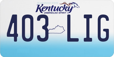 KY license plate 403LIG