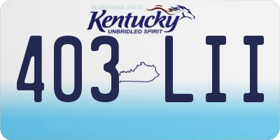 KY license plate 403LII