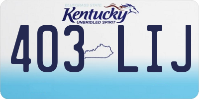 KY license plate 403LIJ