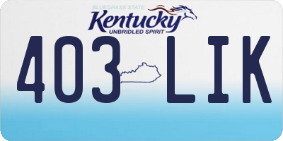KY license plate 403LIK