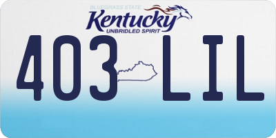 KY license plate 403LIL