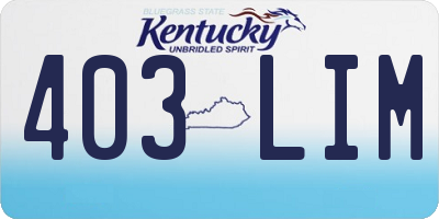 KY license plate 403LIM
