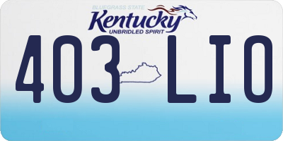 KY license plate 403LIO