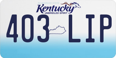 KY license plate 403LIP