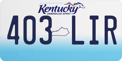 KY license plate 403LIR