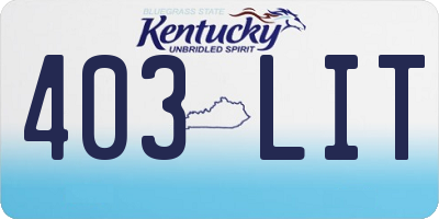 KY license plate 403LIT