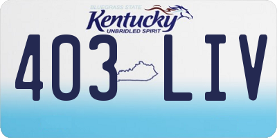 KY license plate 403LIV