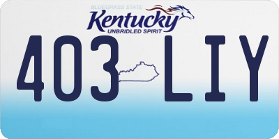 KY license plate 403LIY