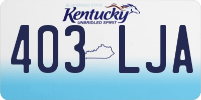 KY license plate 403LJA