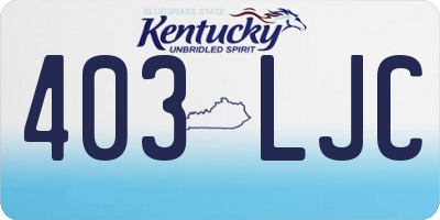 KY license plate 403LJC
