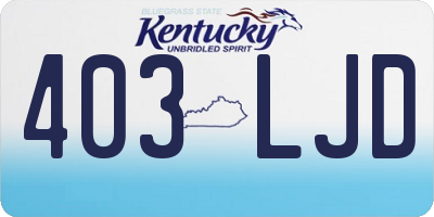 KY license plate 403LJD
