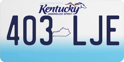 KY license plate 403LJE