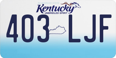KY license plate 403LJF