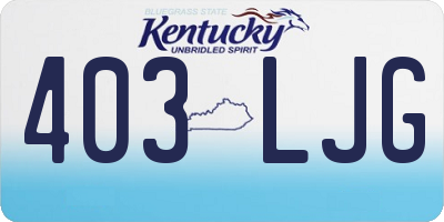 KY license plate 403LJG