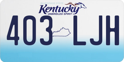 KY license plate 403LJH