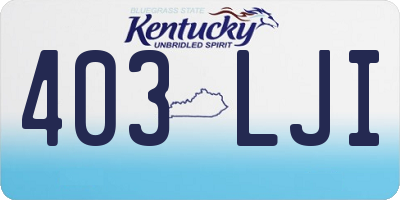 KY license plate 403LJI