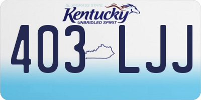 KY license plate 403LJJ