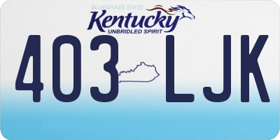 KY license plate 403LJK