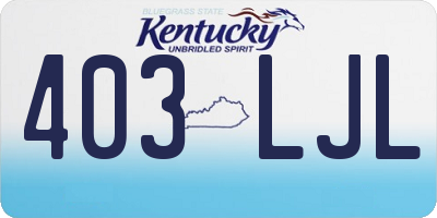 KY license plate 403LJL