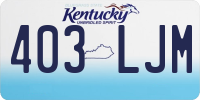 KY license plate 403LJM
