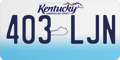 KY license plate 403LJN